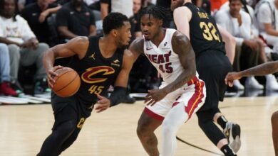 Donovan Mitchell fue una de las figuras de Cavaliers frente a Heat
