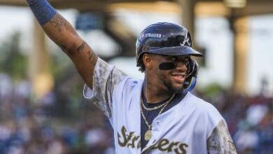 Ronald Acuña Jr. disparó un jonrón de 420 pies en Coolray Field