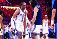 Jalen Williams (izquierda) tuvo un partidazo ofensivo frente a Pacers