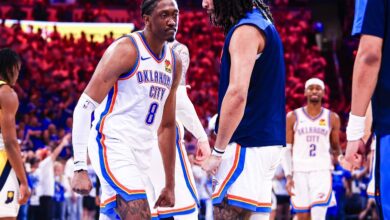 Jalen Williams (izquierda) tuvo un partidazo ofensivo frente a Pacers