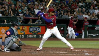 Gabriiel Moreno depositó la bola en las gradas del Chase Field