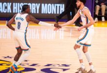 Jalen Williams (izquierda) y Chet Holgrem (derecha) sobrepasaron la decena de puntos por el Thunder