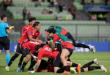 Caracas FC celebró su pase a la fase de grupos de la Copa CONMEBOL Libertadores en el estadio Olímpico de la UCV, en Caracas