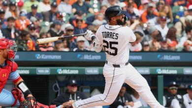 Gleyber Torres conectó un jonrón para Tigres de Detroit en Comerica Park