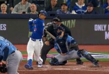 Andrés Giménez sacó la pelota dos veces del Rogers Centre