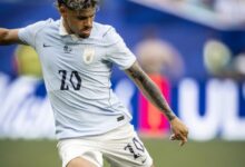 Maximiliano Araújo es un extremo que anotó en Miami para Uruguay