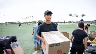 Los futbolistas de Inter Miami ayudaron a empacar los productos que se enviarán a los damnificados de Venezuela