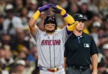 Gabriel Moreno conectó un par de hits en Petco Park