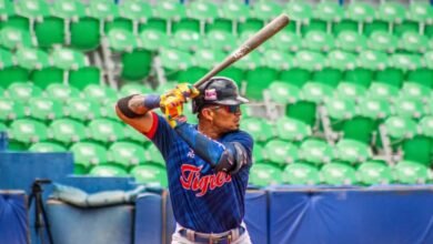 Gorkys Hernández entrena con Tigres de ARagua en el estadio José Pérez Colmenares de Maracay