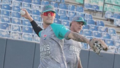 Kevin Vicuña es el nuevo campocorto de Bravos de Margarita y entrenó en el estadio Nueva Esparta
